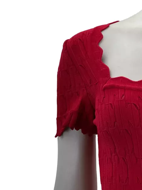 Vestido Alaia Texturizado Vermelho