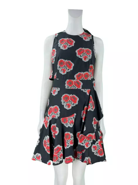 Vestido Alexander McQueen Babados Estampado
