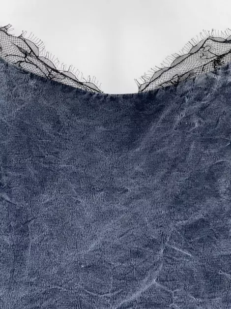 Vestido Alexander McQueen Denim Preto Mescla