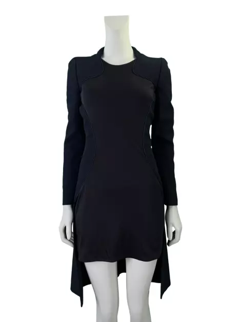 Vestido Alexander McQueen Tecido Azul Marinho