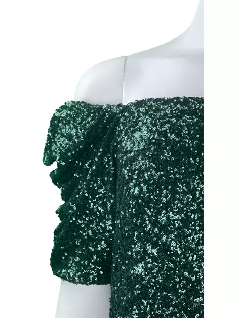 Vestido Amissima Paetês Verde