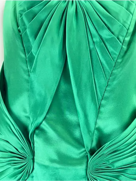 Vestido André Lima Plissada Verde