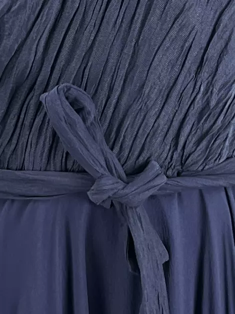 Vestido André Lima Tecido Azul Marinho