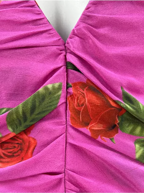 Vestido Andrea Bogosian Drapeado Estampado