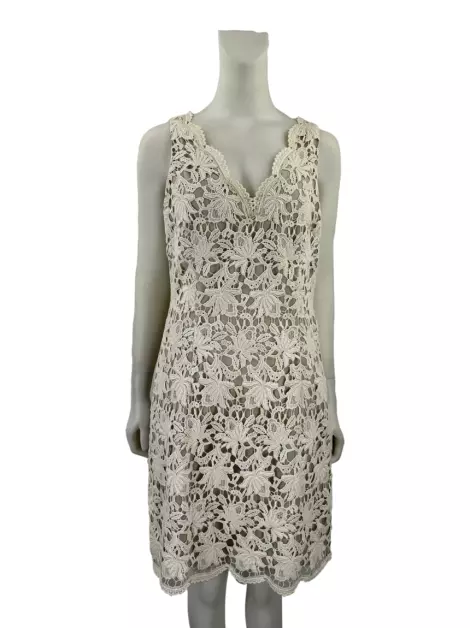 Vestido Ann Taylor Renda Off-White