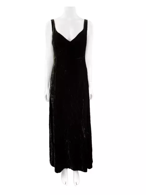 Vestido Armani Collezioni Veludo Verde Musgo