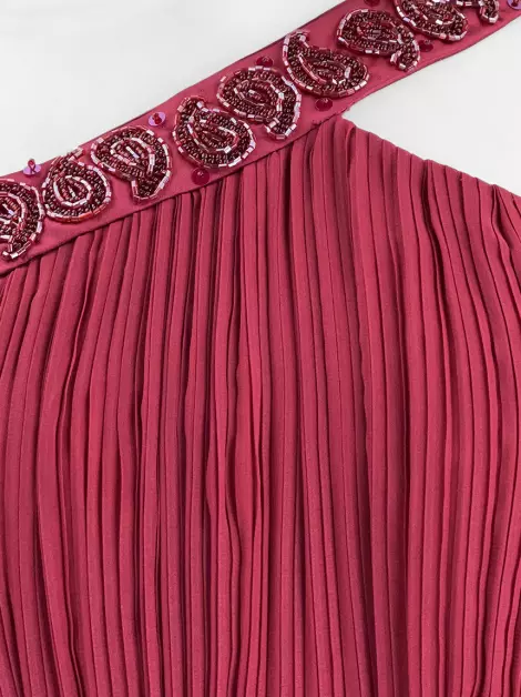 Vestido Arthur Caliman Longo Bordaddo Vinho