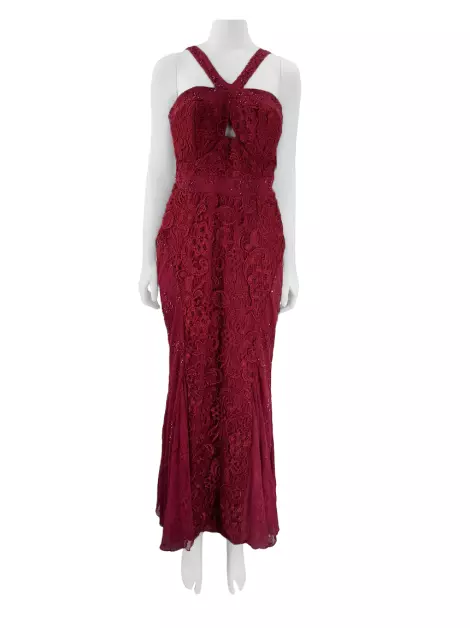 Vestido Arthur Caliman Renda Bordado Vermelho