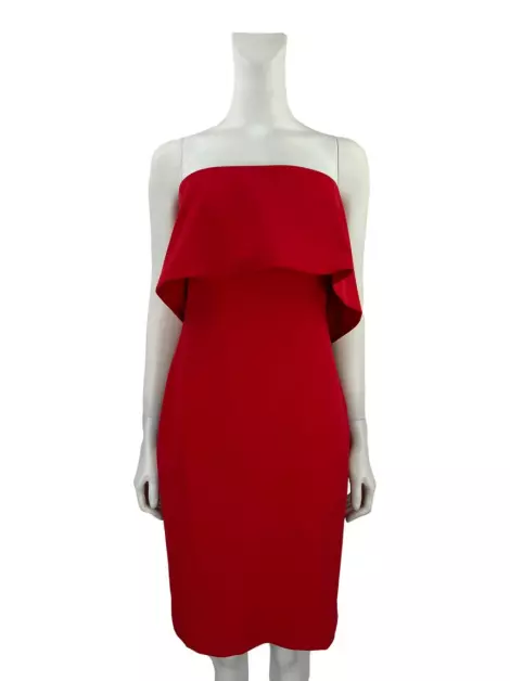 Vestido Badgley Mischka Tecido Vermelho