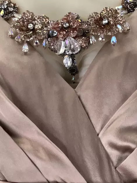 Vestido Barbara Bela Bordado Bege