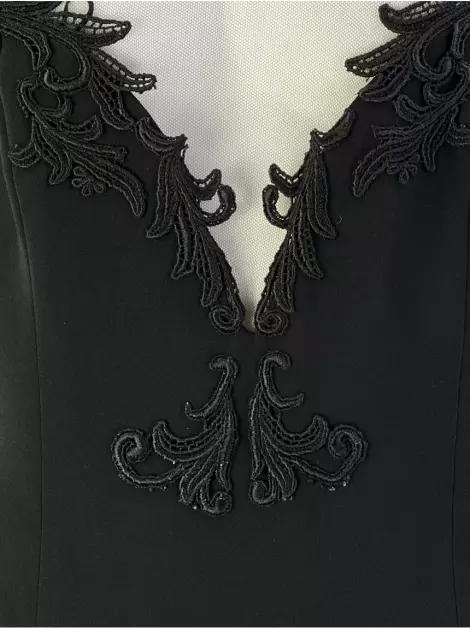 Vestido Barbara Bela Bordado Preto