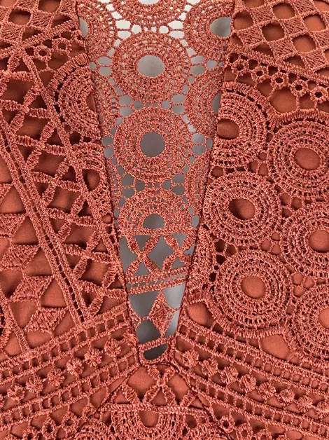 Vestido Barbara Bela Renda Terracota