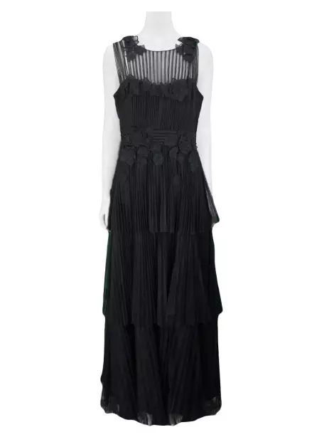 Vestido BCBG Max Azria Plissado Preto
