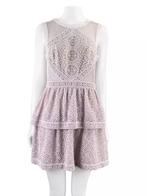 Vestido BCBG Max Azria Renda Rosa