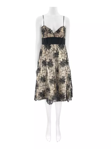 Vestido Blumarine Renda Bicolor
