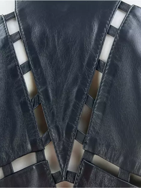 Vestido Bo.Bô Couro Preto