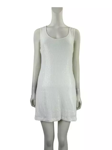 Vestido CANAL Paetês Branco