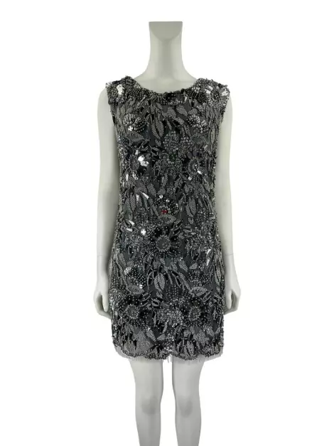 Vestido Carina Duek Bordado Cinza