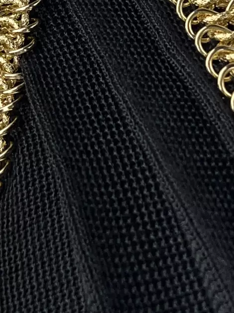 Vestido Carmim Tricot Preto