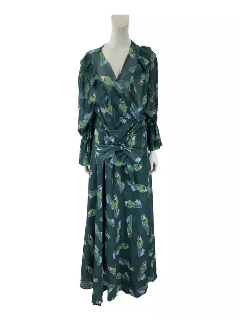 Vestido Carol Kucher Pássaros Verde