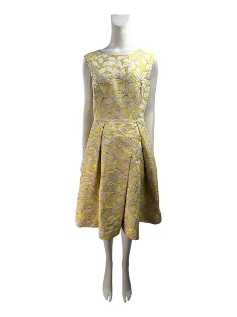 Vestido Carolina Herrera Bordado Amarelo