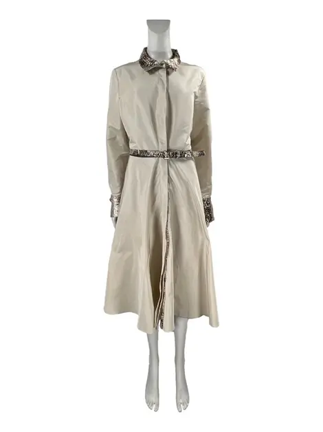 Vestido Carolina Herrera Tecido Bege