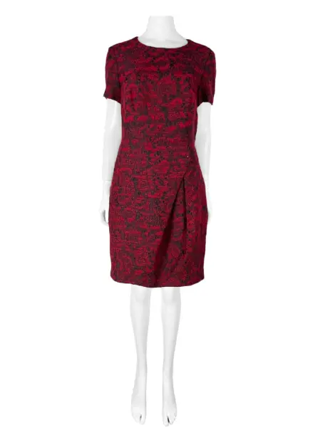 Vestido Carolina Herrera Texturizado Vermelho