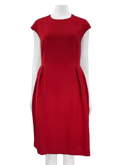 Vestido Carolina Herrera Texturizado Vermelho
