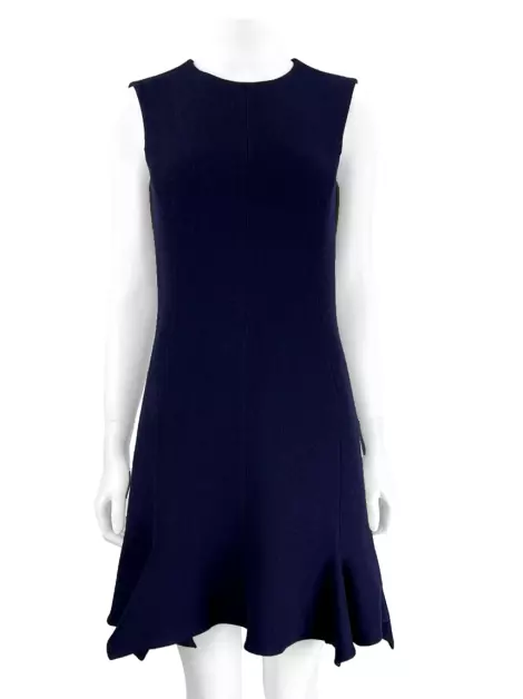 Vestido Christian Dior Lã Azul Marinho