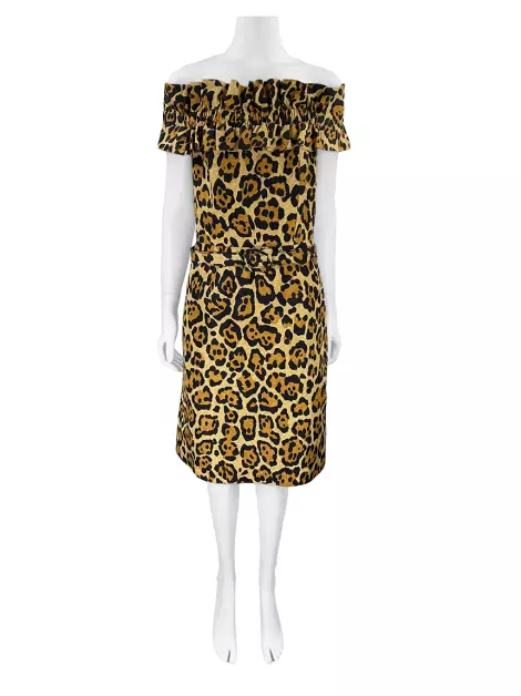 Vestido Christian Dior Seda Animal Print