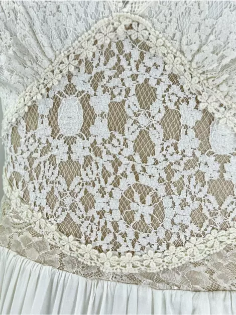 Vestido Costume Renda Off White
