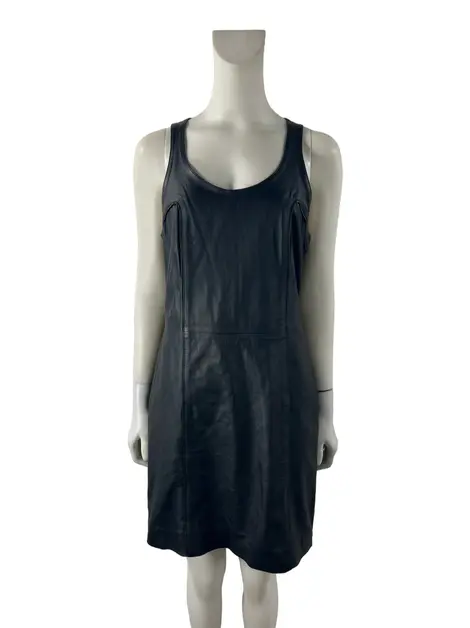 Vestido Cris Barros Couro Preto