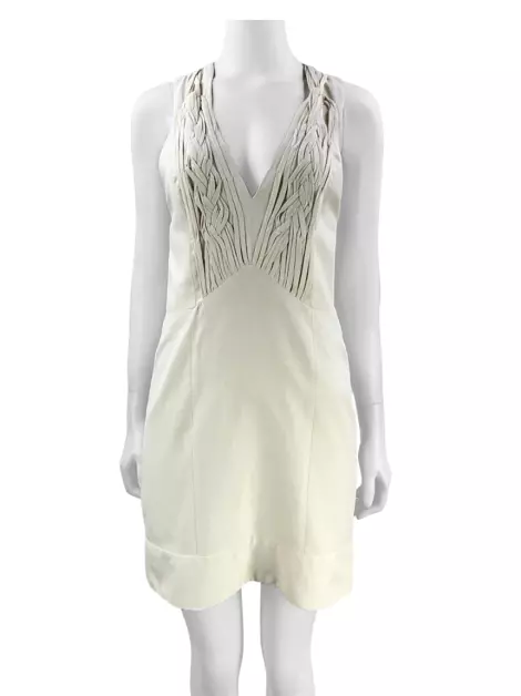 Vestido Cris Barros Curto Bege