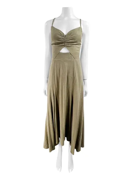 Vestido Cris Barros Linho Verde