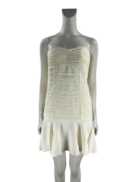 Vestido Cris Barros Seda Off White