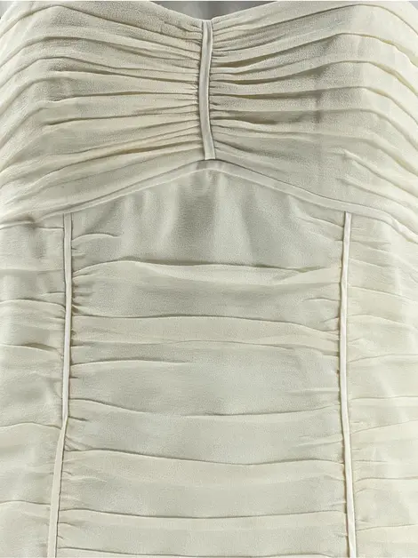 Vestido Cris Barros Seda Off White