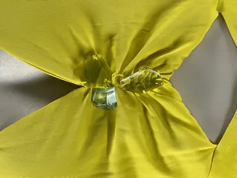 Vestido Cris Barros Tecido Amarelo