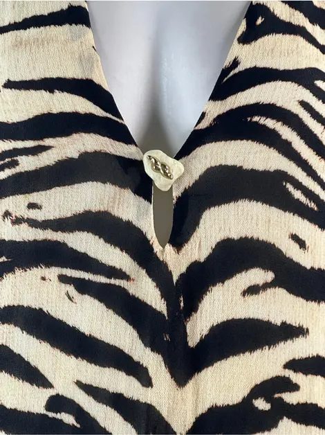 Vestido Cris Barros Tecido Animal Print