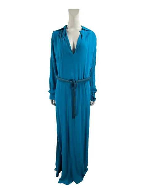 Vestido Cris Barros Tecido Azul