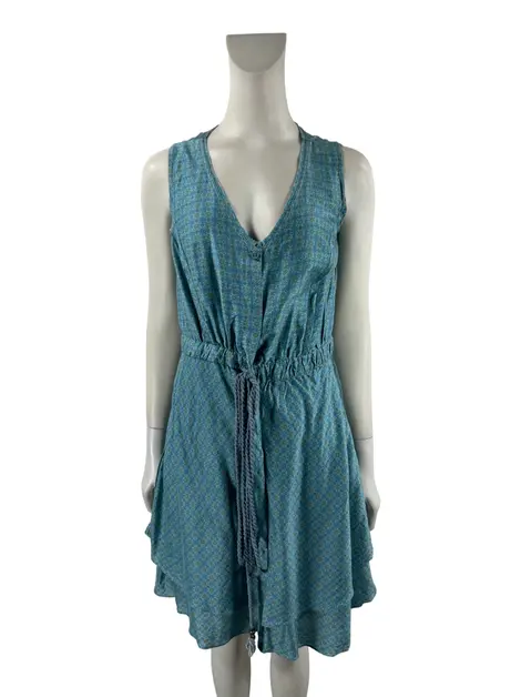 Vestido Cris Barros Tecido Azul Estampado