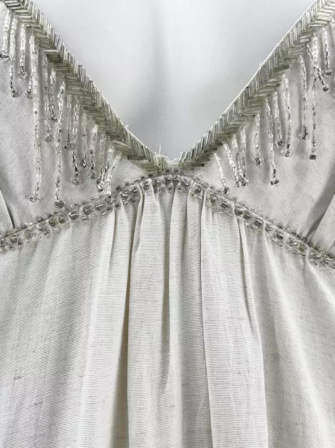 Vestido Cris Barros Tecido Bege