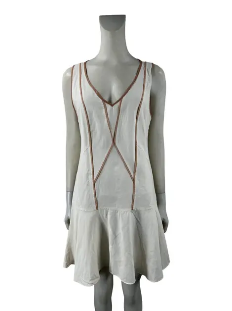 Vestido Cris Barros Tecido Bege