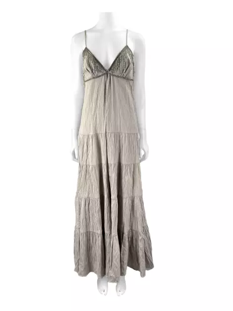 Vestido Cris Barros Tecido Cinza