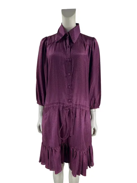 Vestido Cris Barros Tecido Estampado Roxo