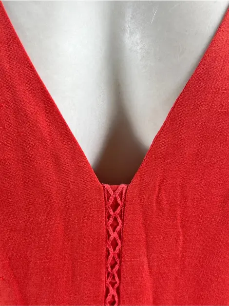 Vestido Cris Barros Tecido Laranja