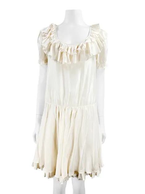 Vestido Cris Barros Tecido Off White