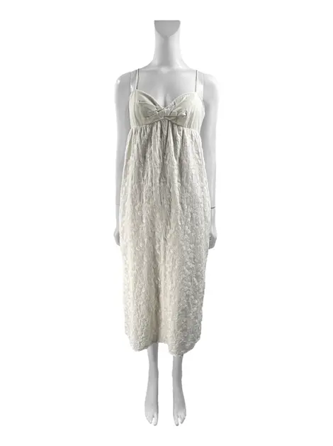Vestido Cris Barros Tecido Texturizado Off White