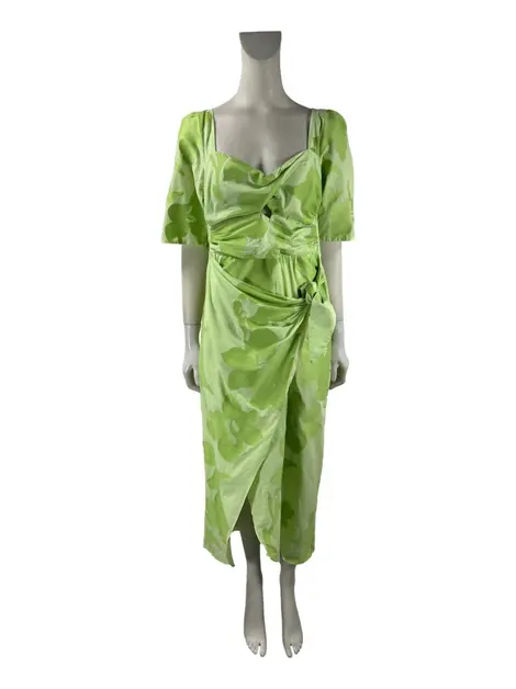 Vestido Cris Barros Tecido Verde