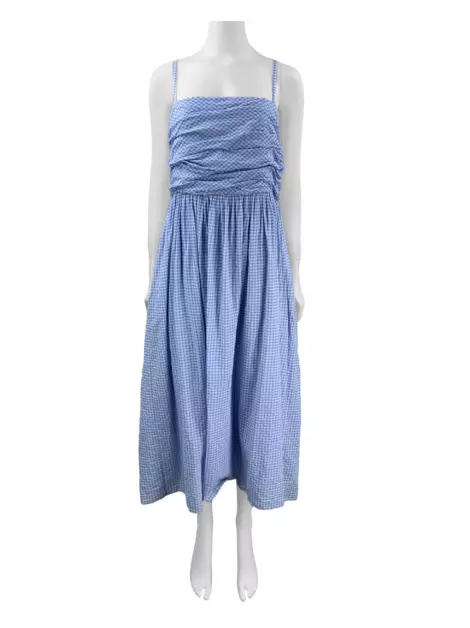 Vestido Cris Barros Xadrez Azul