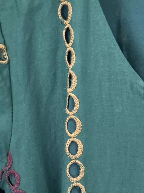 Vestido Cruise Bordado Verde